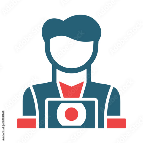 Tourist Glyph Two Color Icon Design