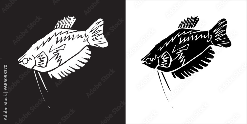 Fototapeta premium Illustration vector graphics of fish icon