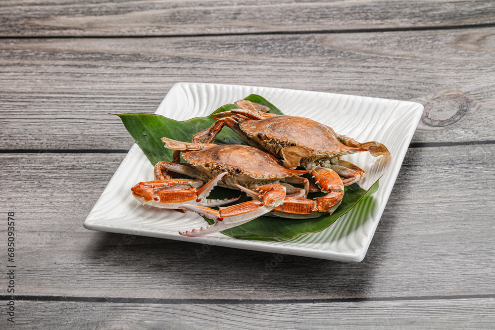 Yummy boiled crab in the plate
