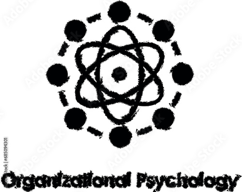 atom, organizational psychology vector icon in grunge style photo