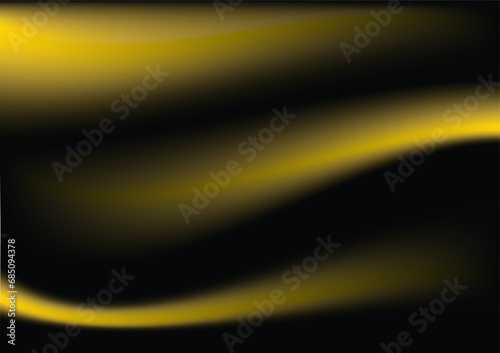 Abstract, gold fabric traces on black background