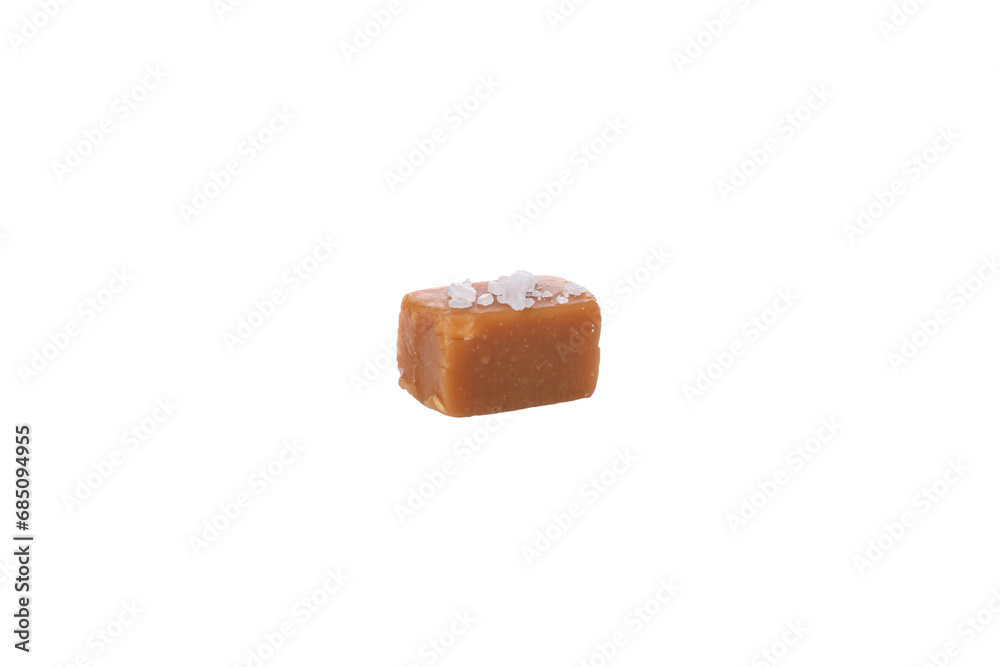 PNG,Cubes of salted caramel , isolated on white background - obrazy, fototapety, plakaty 