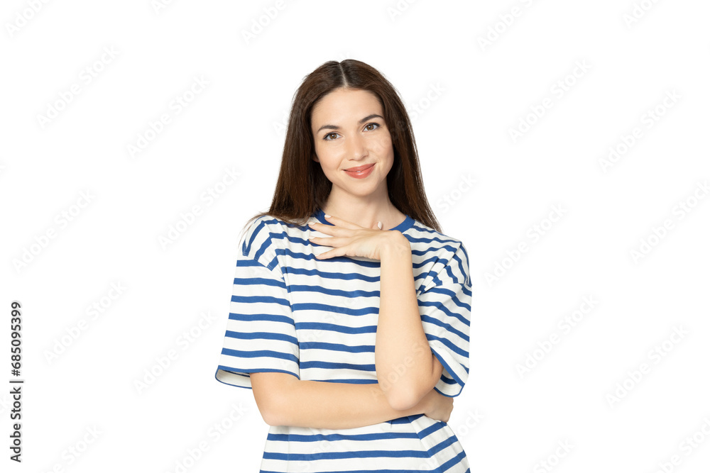 PNG, young girl expressing emotional reaction, isolated on white background. PNG, young girl expressing emotional reaction, isolated on white background.