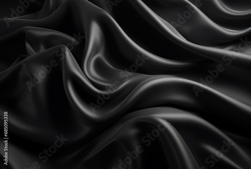 luxury black fabric background. generative ai