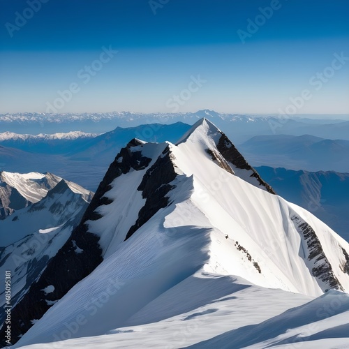 a snow-capped summit of a mountain
