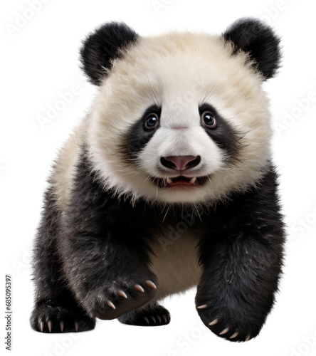 Cute Panda isolated cutout on transparent background. for advertisement. product presentation. banner, poster, card, t shirt, sticker. © CassiOpeiaZz