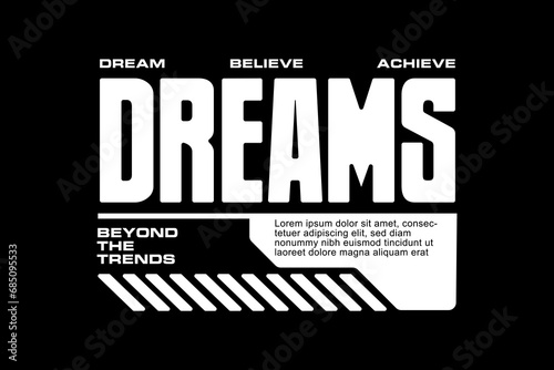 Urban Streetwear dream graphic design vector template print file