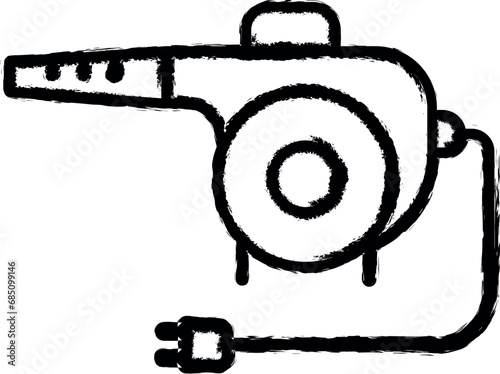 Air blower carwash vector icon in grunge style