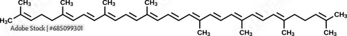Lycopene structural formula, vector illustration