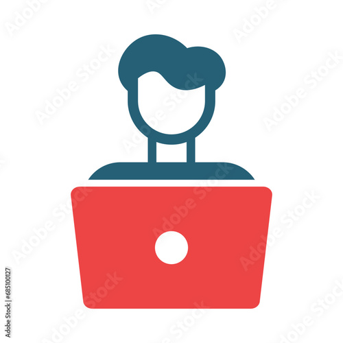 Freelancer Glyph Two Color Icon Design
