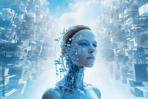 Next-gen AI Innovation Technology Data Trend, Future technology, Artificial intelligence,Smart Tech Data Symphony