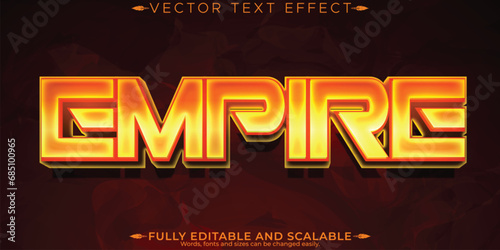 Empire text effect, editable game and fire customizable font style