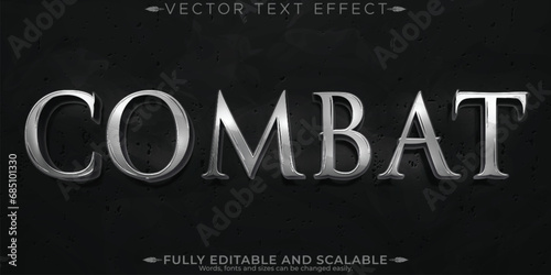 Combat text effect, editable battle and warrior customizable font style photo