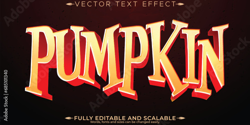 Halloween text effect, editable vintage and scary text style