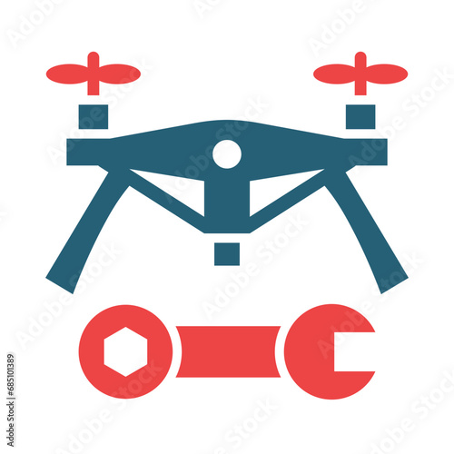Maintenance Glyph Two Color Icon Design
