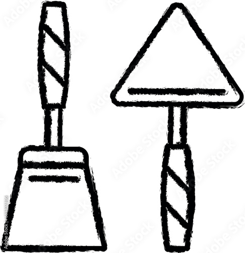 Putty knife vector icon in grunge style