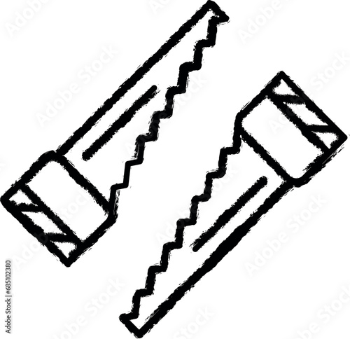 Handsaw vector icon in grunge style