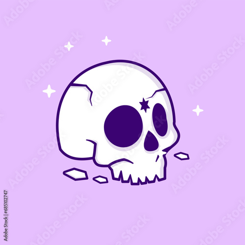 Skull Illustration, Vector, Icon Isolated