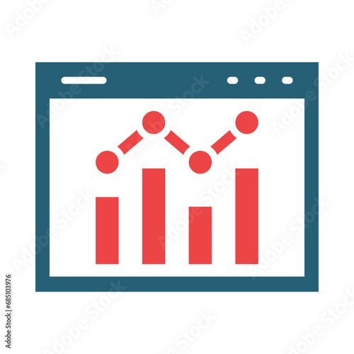 Statistics Glyph Two Color Icon Design
