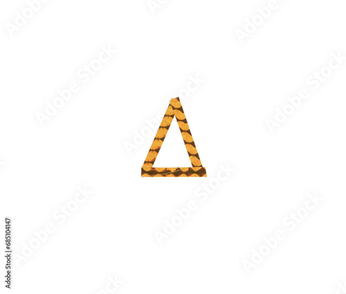 colourful reflective craft tape triangle object on transparent png background