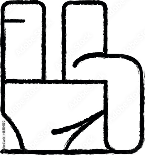 wc, disease, medical vector icon in grunge style