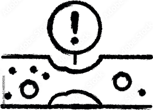 thrombus, disease, medical vector icon in grunge style