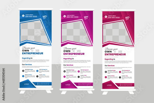 Corporate rollup banner template, advertisement, pull up, vector illustration,  and display banner for your Corporate business, company.