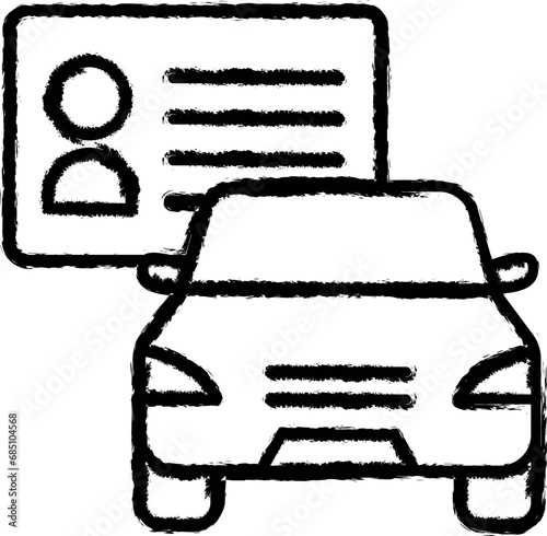 Car, driver license vector icon in grunge style © Gunay