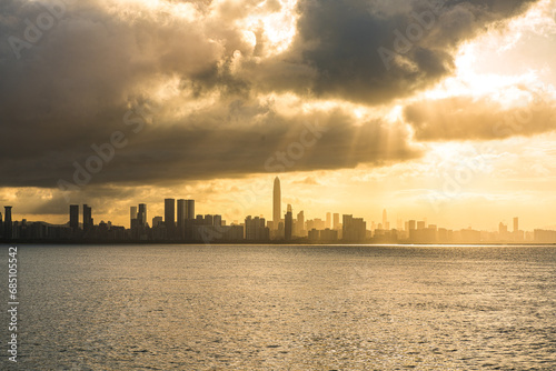 Wallpaper Mural Panoramic aerial view of Shenzhen City Torontodigital.ca