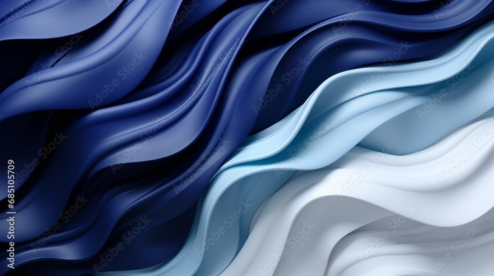 Layers of Blue and White Fabric Flow