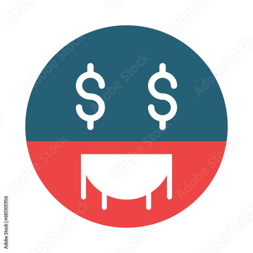 Greed Glyph Two Color Icon Design