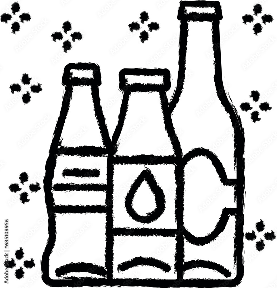 Coke bottle drink lemonade water vector icon in grunge style Coke bottle drink lemonade water vector icon in grunge style