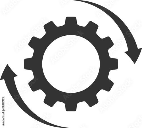 Metal gears and cogs vector. Gear icon flat design. Mechanism wheels logo. Cogwheel concept template.