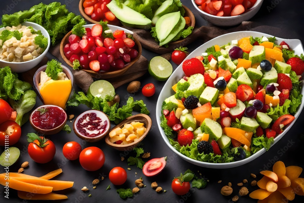 vegetable salad on a plate vegetable salad on a plate