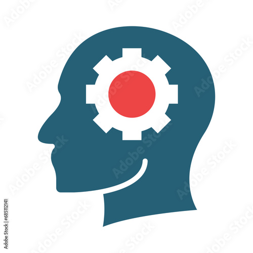 Cyborg Glyph Two Color Icon Design