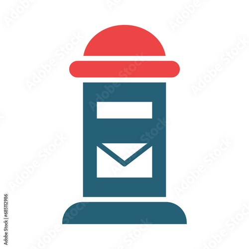 Postbox Glyph Two Color Icon Design