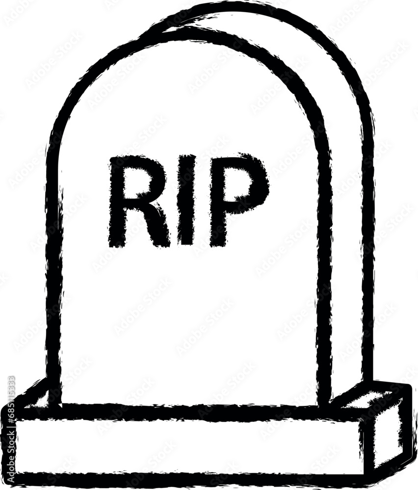 grave line vector icon in grunge style grave line vector icon in grunge style