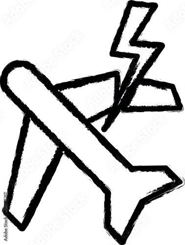 air disaster line vector icon in grunge style