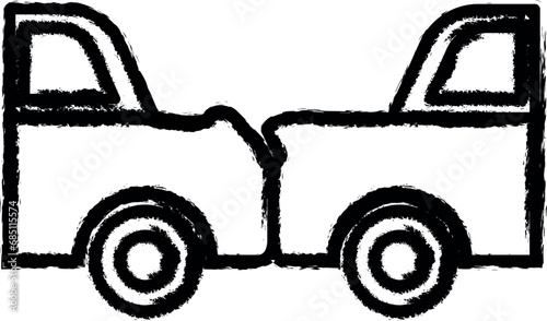 car accident line vector icon in grunge style