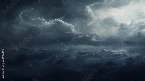 A powerful storm with dark clouds against a transparent background photo