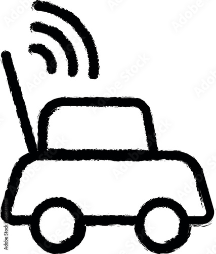 Car, toy vector icon in grunge style