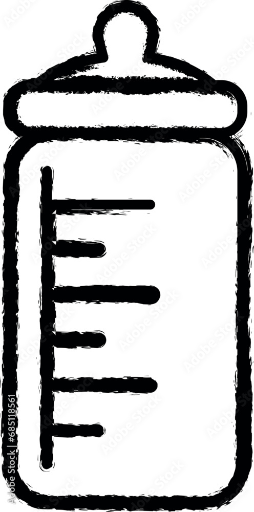 Milk bottle vector icon in grunge style Milk bottle vector icon in grunge style