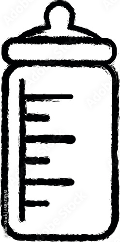 Milk bottle vector icon in grunge style