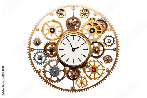 Circular Arrangement of Time Mechanisms on a transparent background