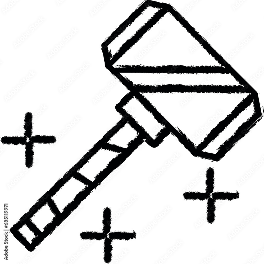 Medieval, hammer vector icon in grunge style Medieval, hammer vector icon in grunge style