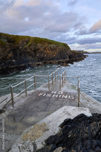 view of tramore Guillamene Swimming Cove, Co.Waterford Ireland. will Atlantique ocean scenic