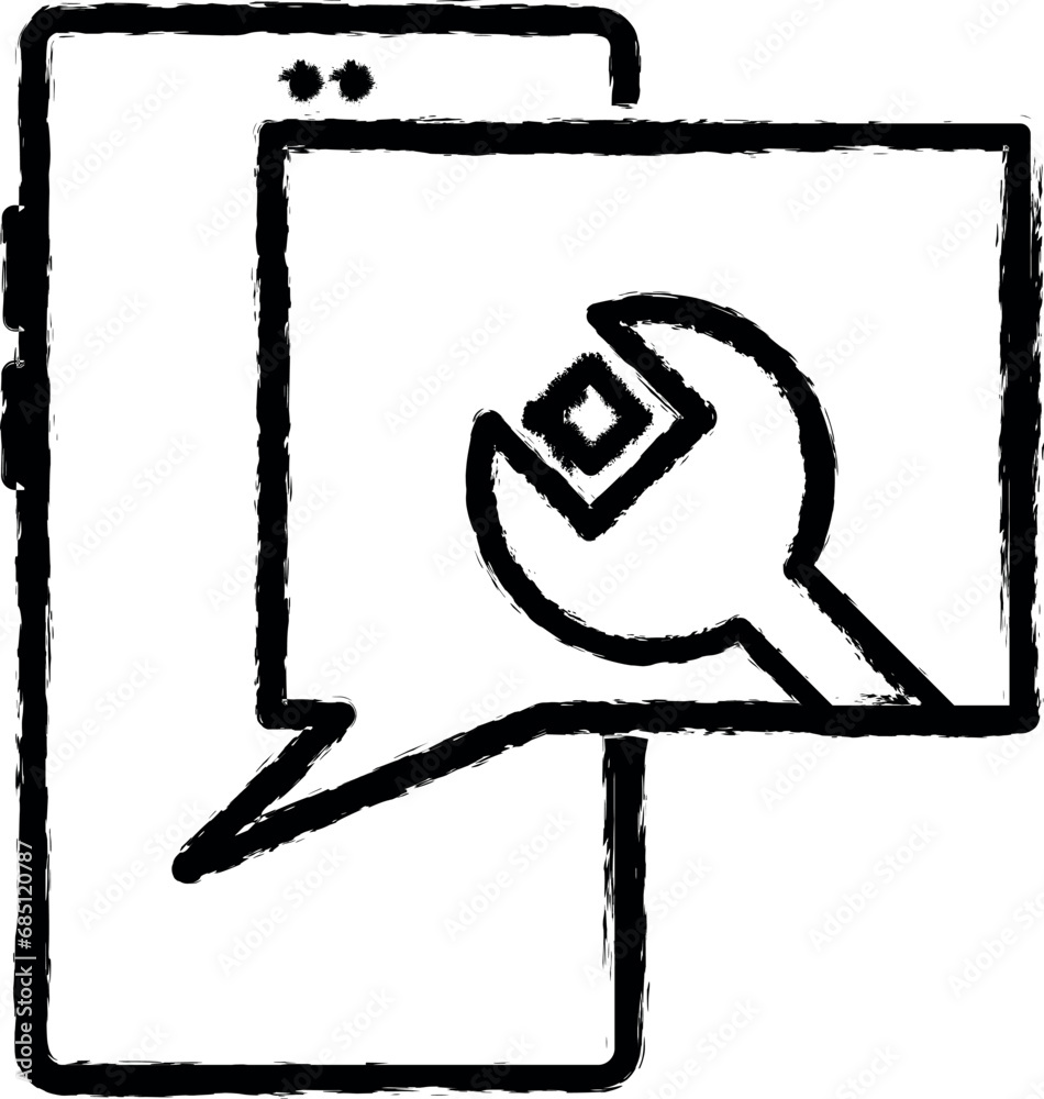 fix, phone, service, software vector icon in grunge style fix, phone, service, software vector icon in grunge style
