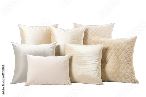 set of elegant pillow at luxury sofa On Transparent Background