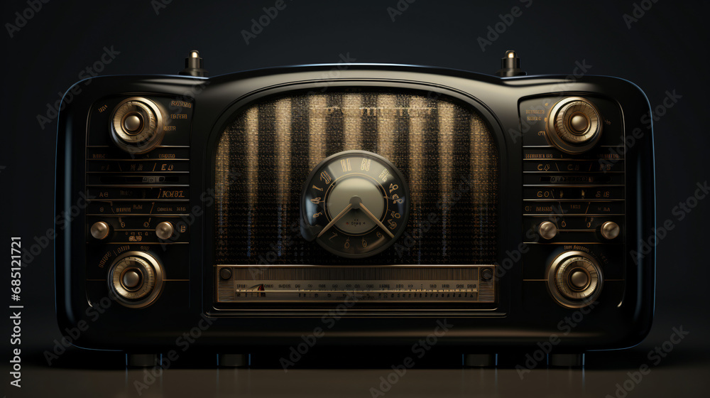 Black vintage radio