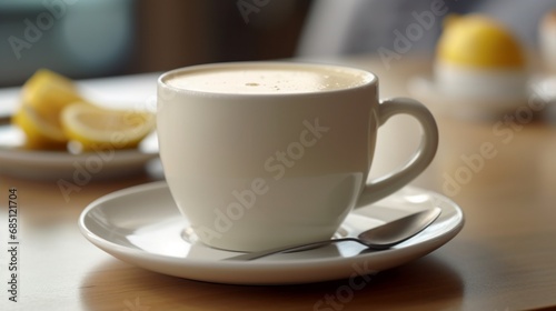A cup of lemon flavor milk tea delicate posed Ai Generative